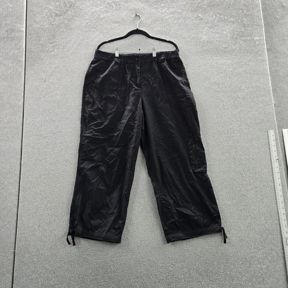 J. Jill Women Pants 14 Black Capri Casual Zipper‎ 25